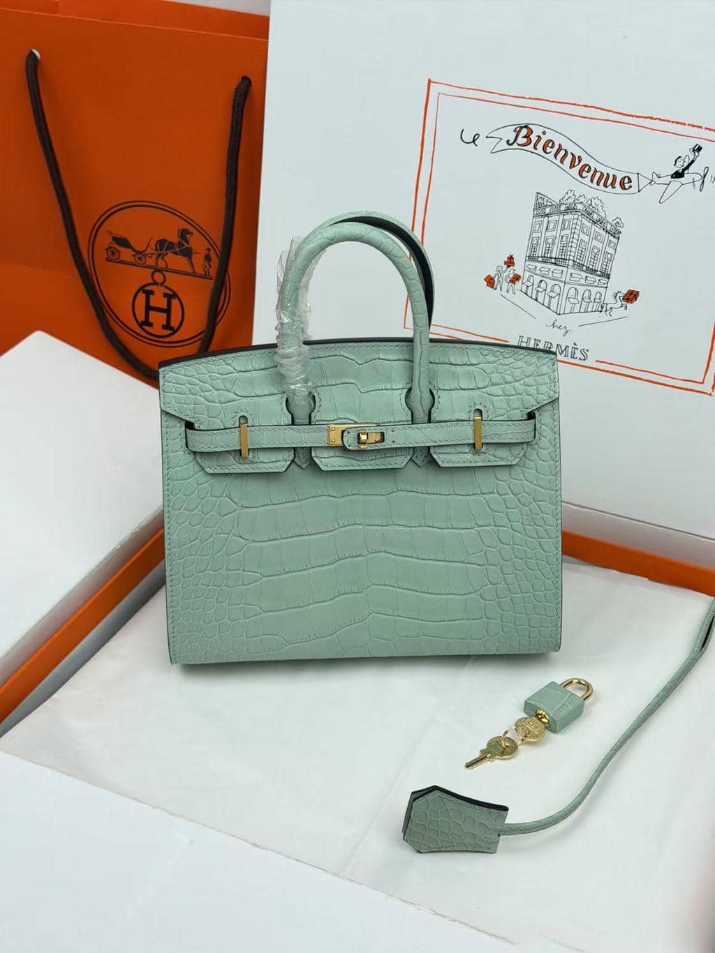 Birkin Crocodile-Embossed Cow Leather-3
